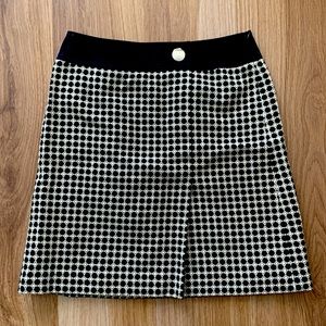 Ann Taylor Embroidered Navy and Off-white Skirt size 4